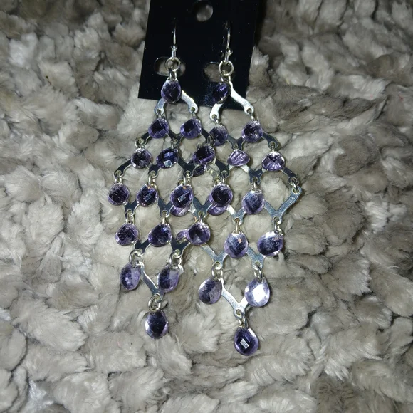 Elegant Purple Chandelier Earrings - Picture 1 of 1